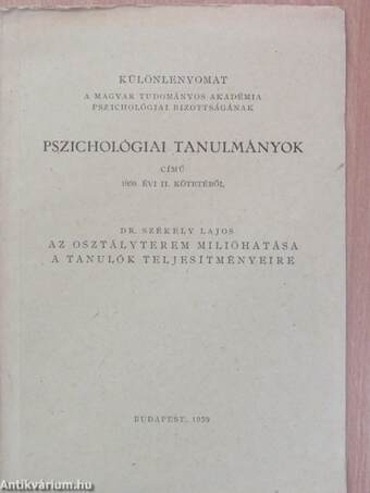 Az osztályterem miliőhatása a tanulók teljesítményeire