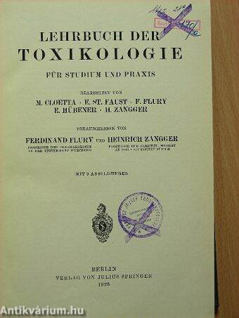 Lehrbuch der toxikologie