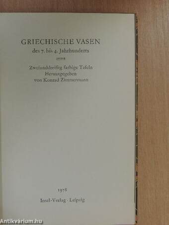 Griechische vasen des 7. bis 4. Jahrhunderts