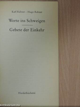 Worte ins Schweigen/Gebete der Einkehr