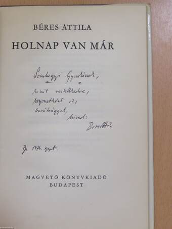 Holnap van már (dedikált példány)