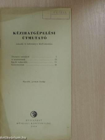 Kéziratgépelési útmutató műszaki és tudományos kiadványokhoz