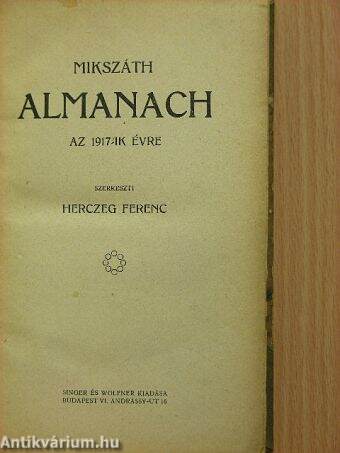Mikszáth Almanachja 1917