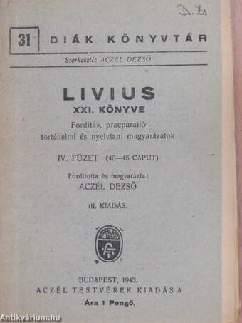 Livius XXI. könyve (töredék)