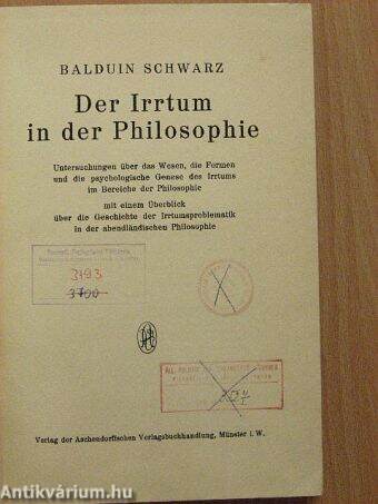 Der Irrtum in der Philosophie