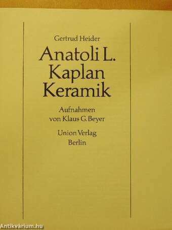 Anatoli L. Kaplan - Keramik