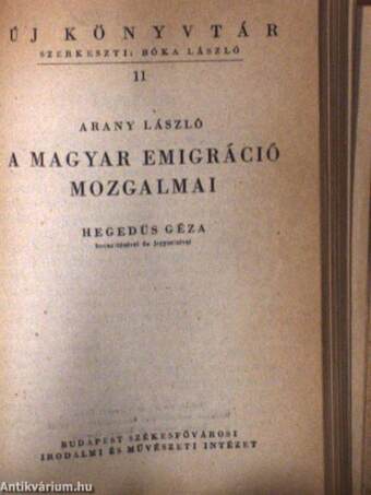 Forradalom és ellenforradalom 1848-ban/A magyar emigráció mozgalmai