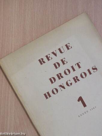 Revue de Droit Hongrois 1961/1.