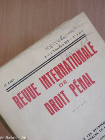 Revue Internationale de Droit Pénal 1972. I-II.