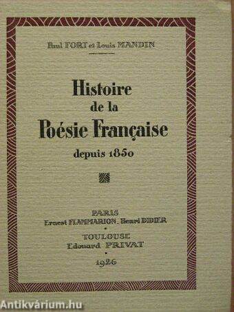 Historie de la Poésie Francaise