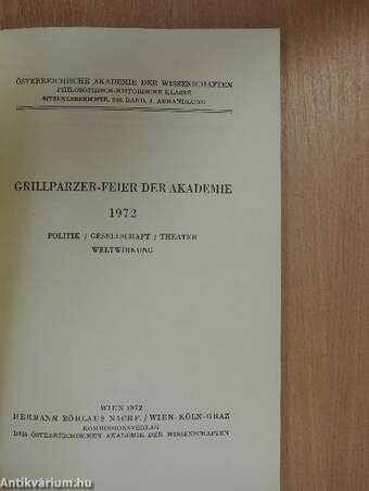 Grillparzer-Feier der Akademie 1972