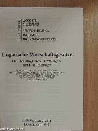 Ungarische Wirtschaftsgesetze