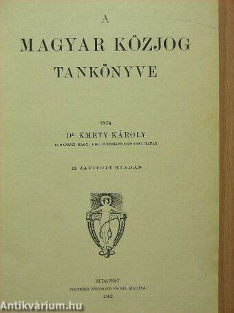 A magyar közjog tankönyve