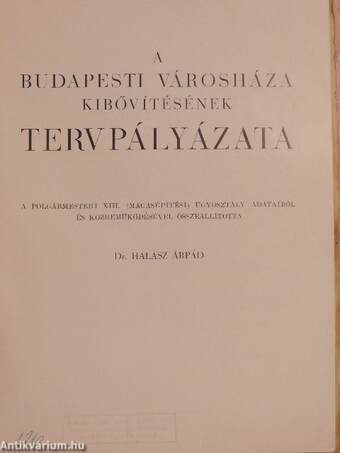 A Budapesti Városháza kibővítésének tervpályázata