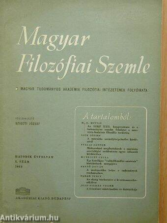 Magyar Filozófiai Szemle 1962/5.