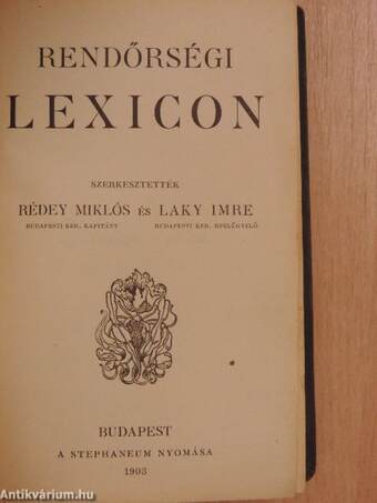 Rendőrségi lexicon