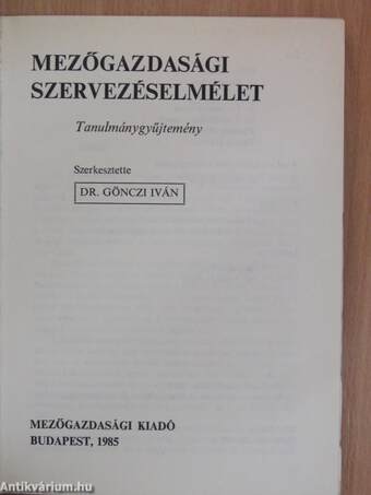 Mezőgazdasági szervezéselmélet