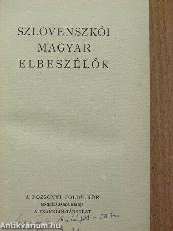 Szlovenszóki magyar elbeszélők