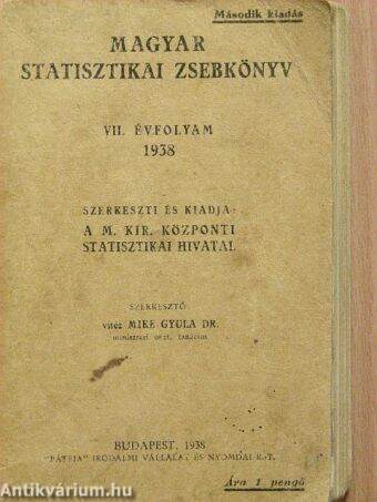 Magyar statisztikai zsebkönyv 1938.