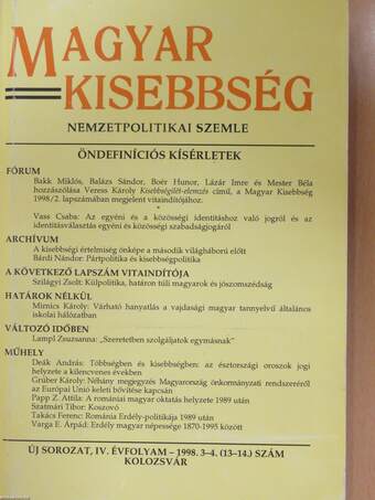 Magyar Kisebbség 1998/3-4.