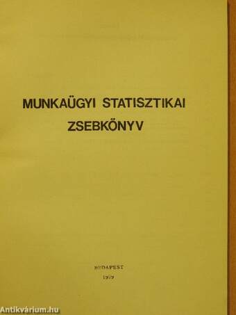 Munkaügyi statisztikai zsebkönyv