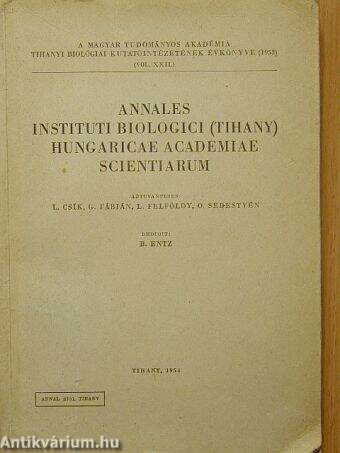 Annales Instituti Biologici (Tihany) Hungaricae Academiae Scientiarum 1953.