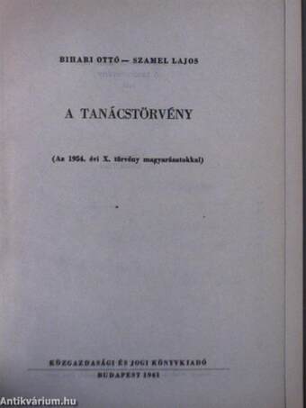 A tanácstörvény