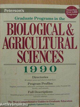 Biological & agricultural sciences 1990