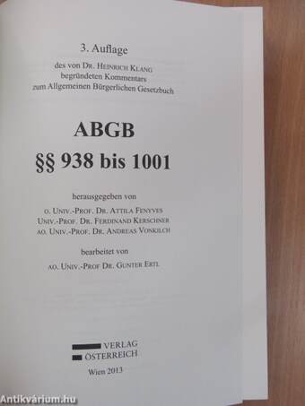 ABGB §§ 938 bis 1001