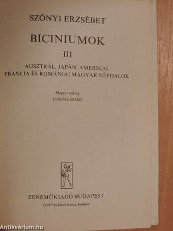 Biciniumok III.