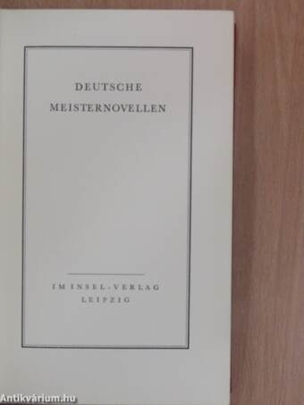 Deutsche Meisternovellen