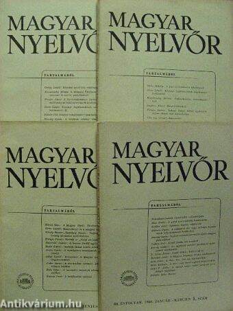 Magyar Nyelvőr 1960. január-december