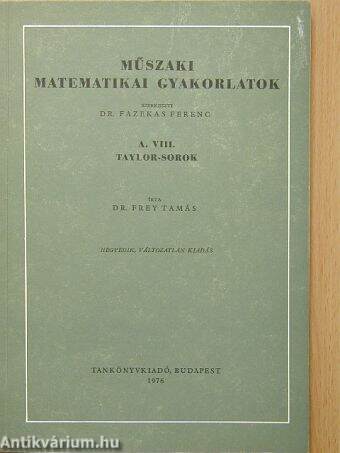 Műszaki matematikai gyakorlatok A. VIII.