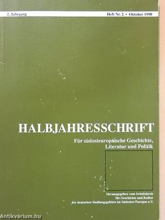 Halbjahresschrift für südosteuropäische Geschichte, Literatur und Politik Oktober 1990