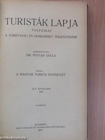 Turisták lapja 1933. január-december