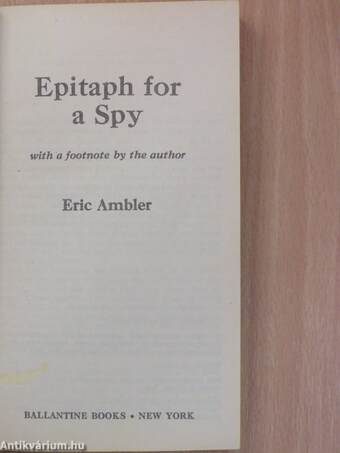 Epitaph for a Spy