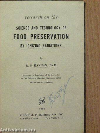 Science and Technology of Food Preservation by Ionizing Radiations