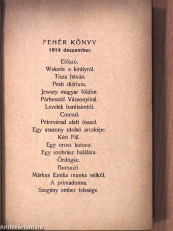 Fehér Könyv 1914. deczember