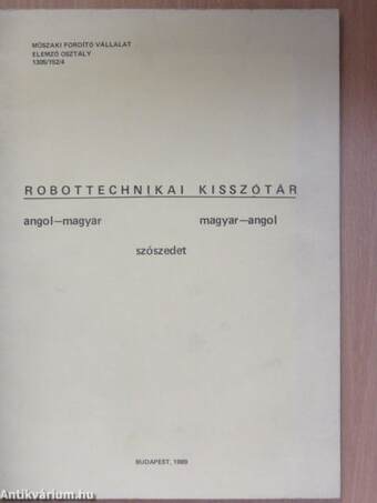 Robottechnikai kisszótár