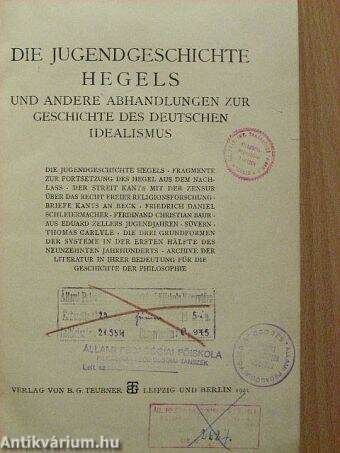 Die Jugendgeschichte Hegels