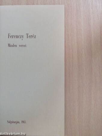Ferenczy Teréz minden versei