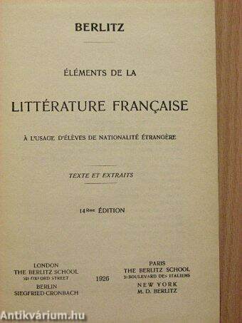 Éléments de la littérature francaise