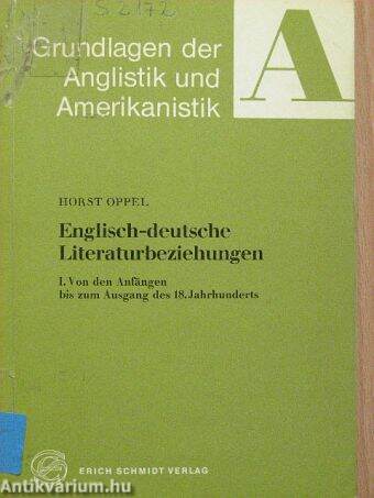 Englisch-deutsche Literaturbeziehungen I.