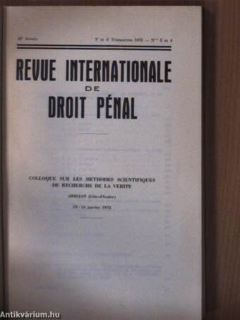 Revue Internationale de Droit Pénal 1972