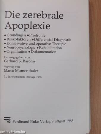 Die zerebrale Apoplexie