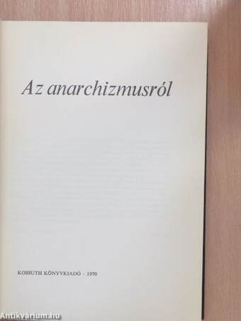 Az anarchizmusról 