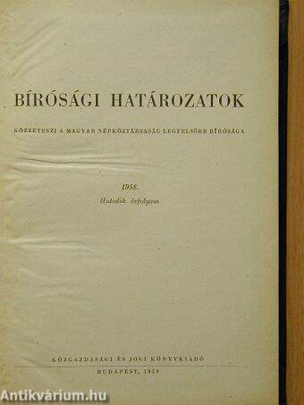 Bírósági határozatok 1958.