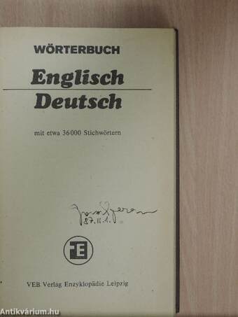 Wörterbuch Englisch-Deutsch