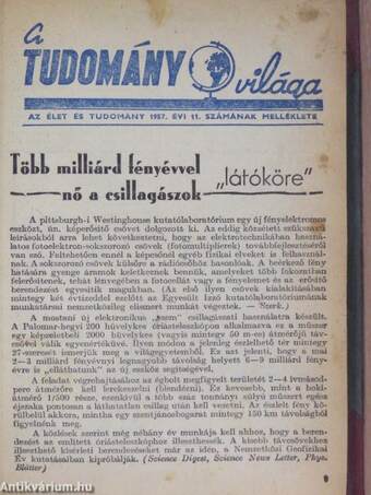 A Tudomány Világa 1957-1958. (nem teljes évfolyamok)