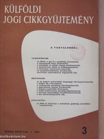 Külföldi jogi cikkgyűjtemény 1965/3.